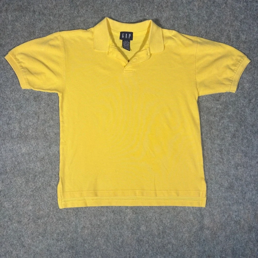 GAP Polo Shirt Boys XL Yellow Short Sleeve Cotton Pique Classic Preppy Top VTG